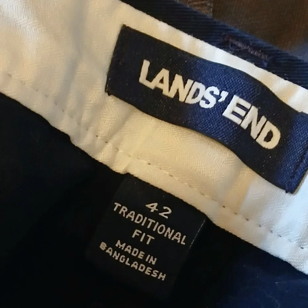 Land's End Men's Blue, Khaki & Grey Dress Slacks LOT OF 3 Pairs GUC Size 42 - Picture 7 of 9